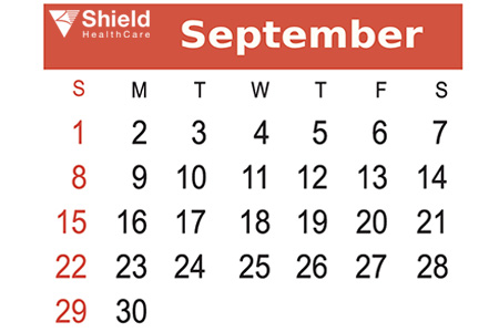 Shield HealthCare September Calendar