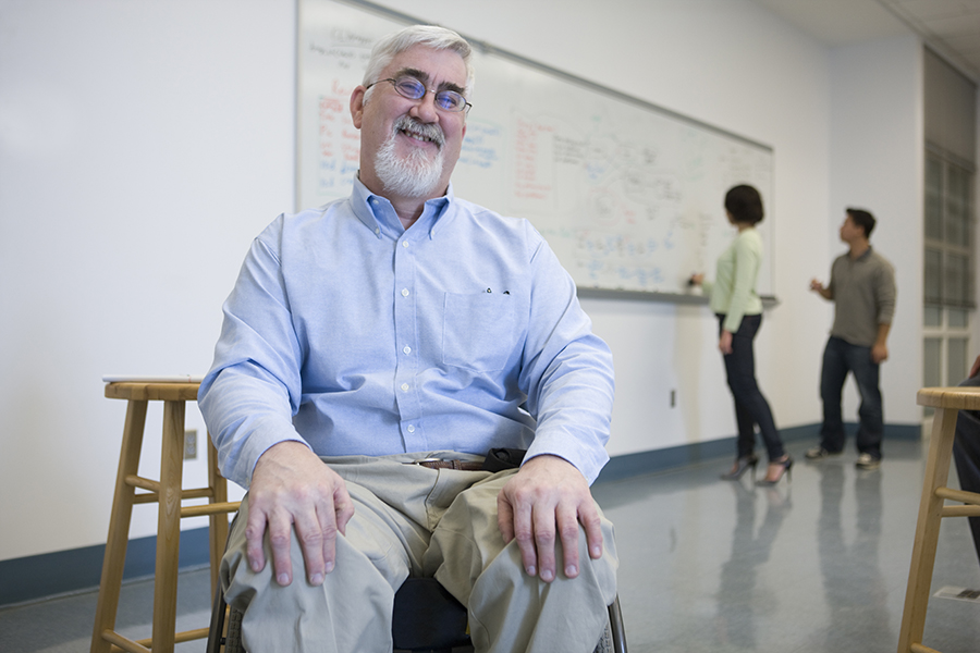 University professor in a classroom