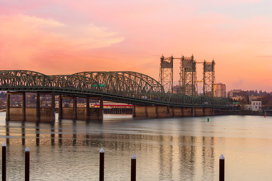 Interstate 5 Bridge over Columbia River between Oregon and Washington State